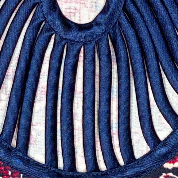 Free People Digital Damsel Open Back Bodycon Mini Dress Pink Blue Floral Size XS - Picture 9 of 16